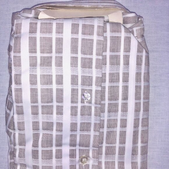 Vintage 70s Tuscany Dress Shirt Mens Size 16.5 33 White Gray Long Sleeve NEW - Picture 6 of 8